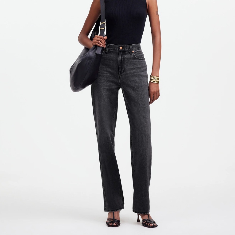 NWT Madewell The Rail Straight Jean Sz. 28 Black